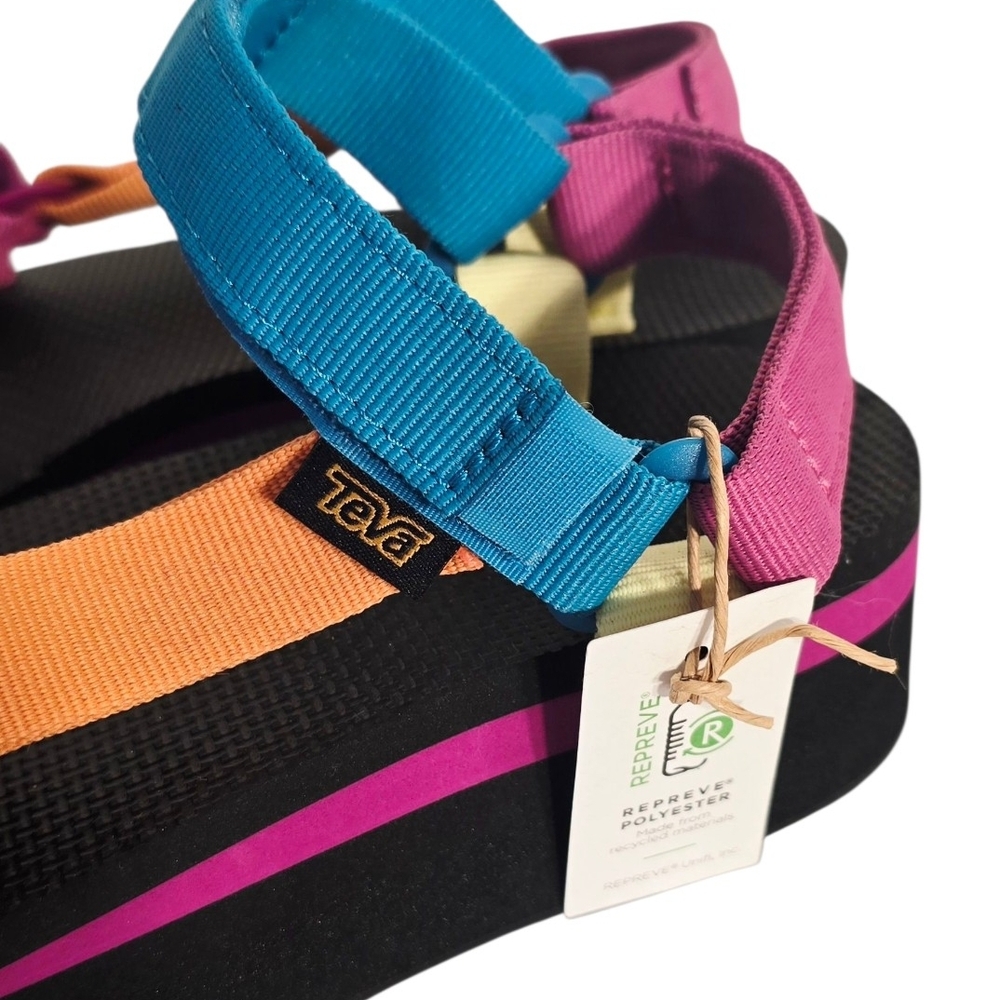 Teva Platform Sandals Womens Multicolor Flatform Hiking Outdoor NEW - Picture 6 of 8